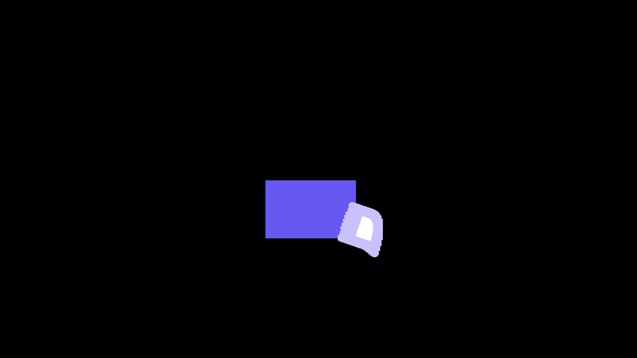 Animated Purple Speech Bubble Icon on Black Background