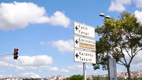 street signs in istanbul, turkey