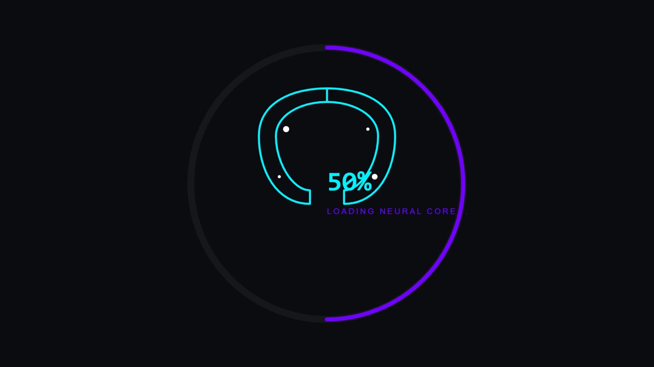 Digital Loading Interface with Neural Network Progress Animation