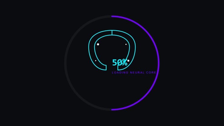 Digital Loading Interface with Neural Network Progress Animation