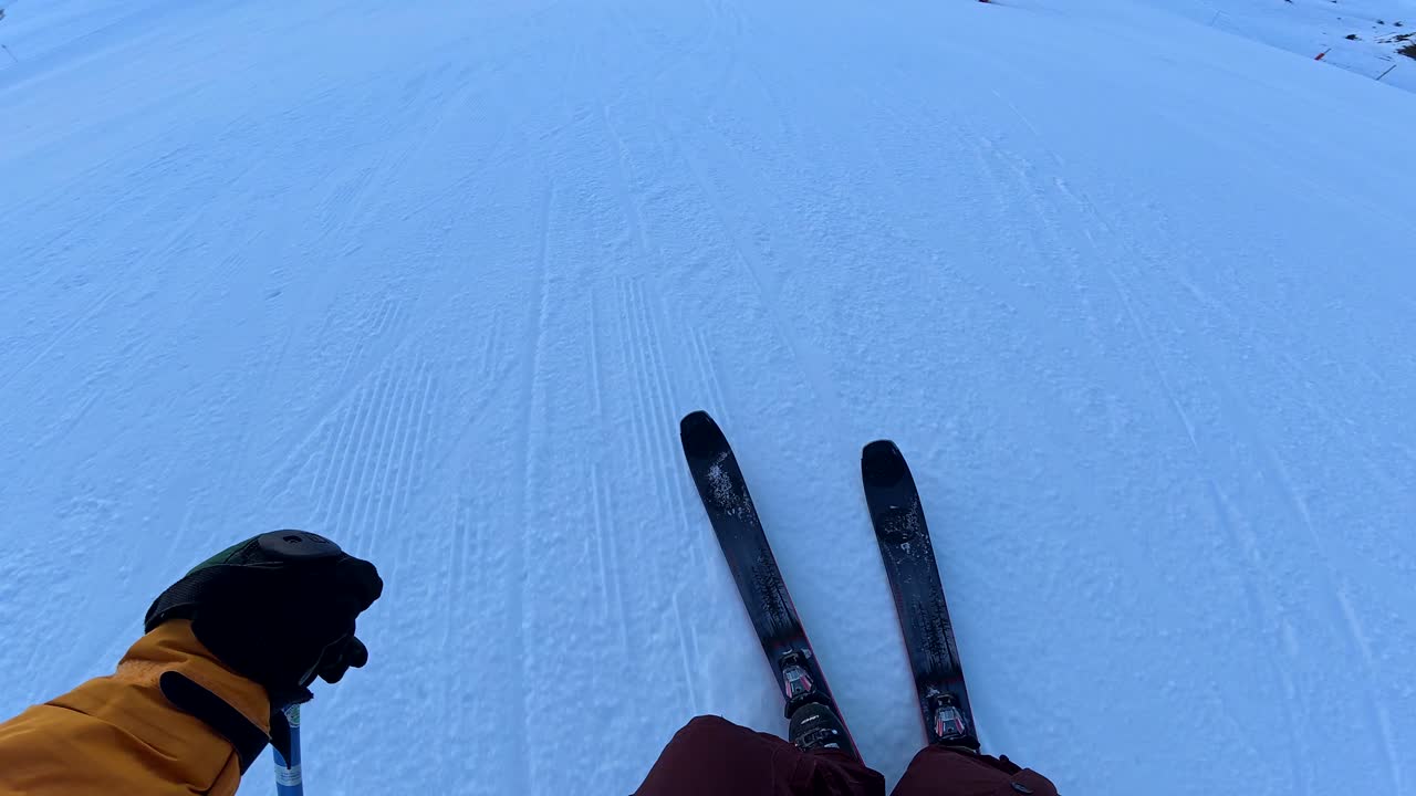 Skiing down the mountain