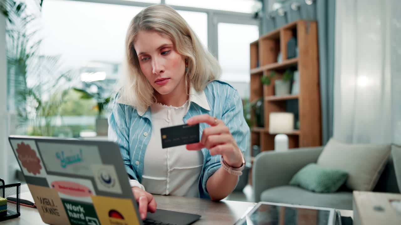 Woman doing online shopping with credit card
