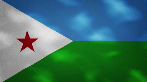 djiboutian denso tejido de la bandera ondula, bucle de fondo