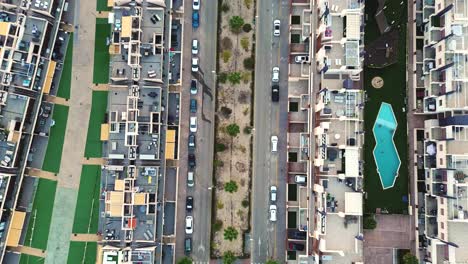 aerial view of benidorm cityscape and seascape from a drone perspective in the south of spain