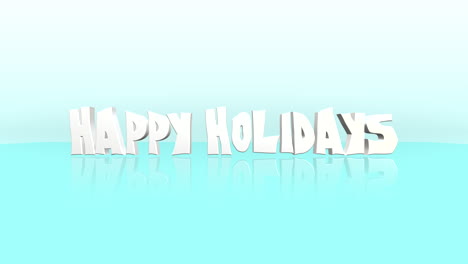 cheerful text message happy holidays on a blue background with a subtle mirrored reflection