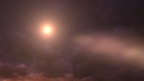 lapso de tiempo del sol brillando al atardecer o al amanecer en el cielo
