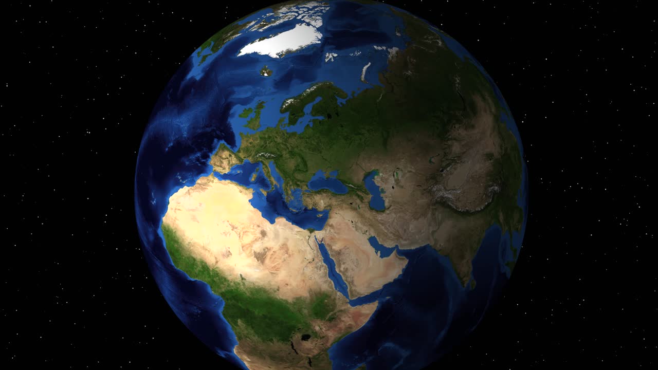 이탈리아를 향한 지구의 순차적인 확대