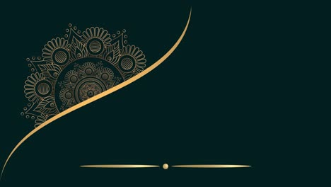 oro y verde oscuro mandala ornamento fondo bucle suavemente, estilo árabe islámico para cualquier propósito