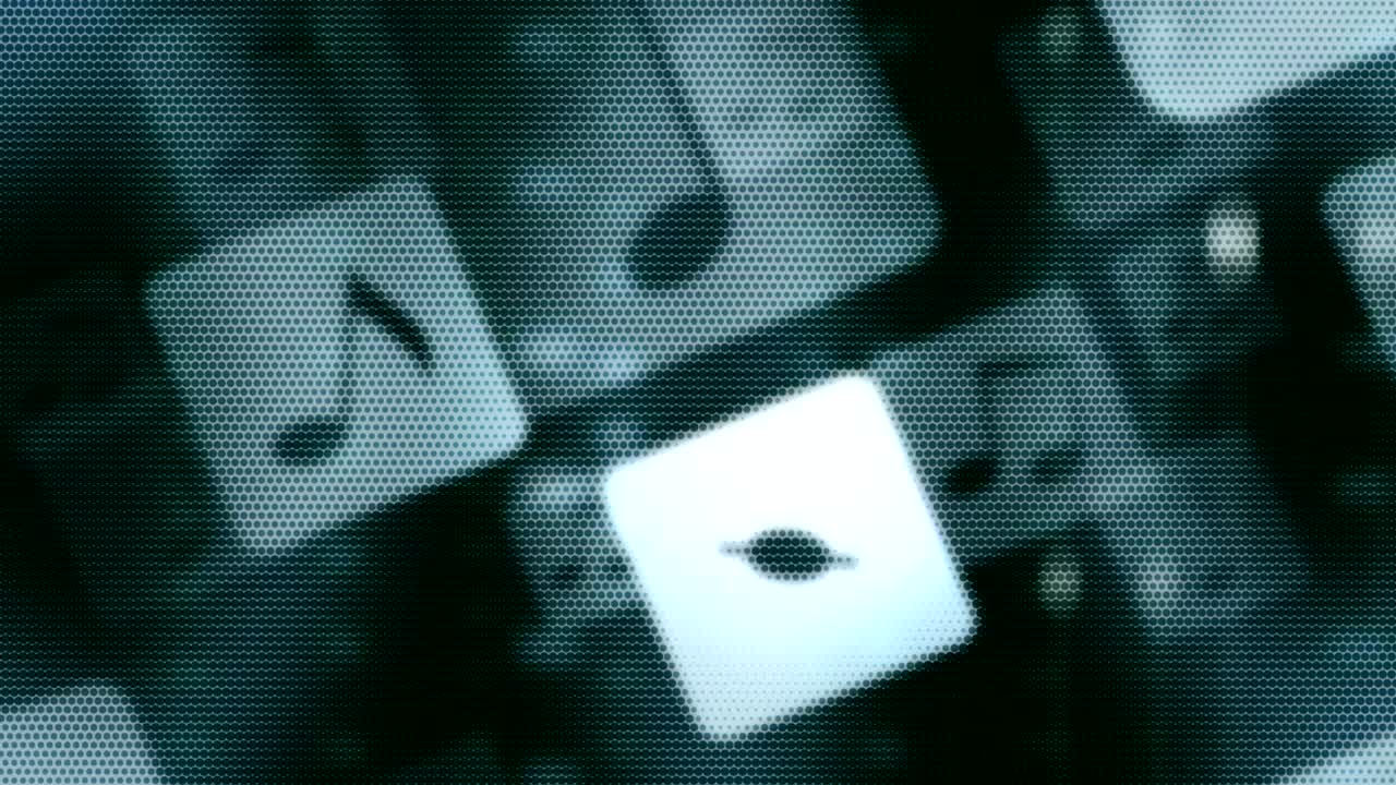 animated moving motion background showing musical notes 