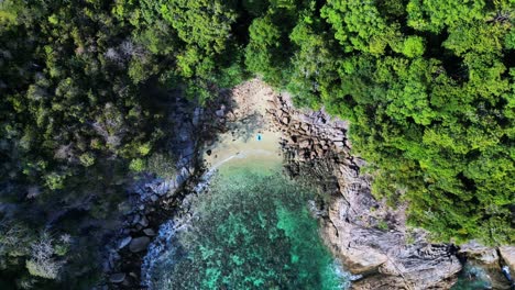 Woman-lies-on-the-beach-lonely-dream-island