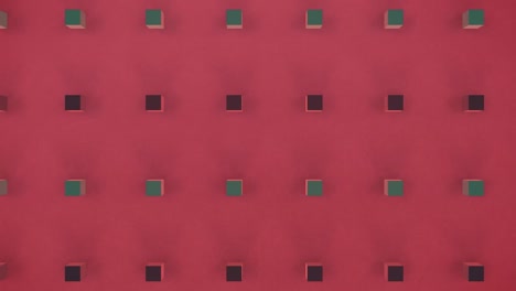 Moving-3D-cubes-on-red-background