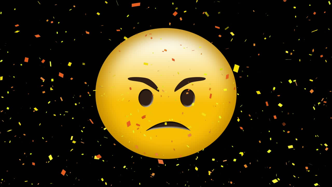 Animace žlutého naštvaného emoji
