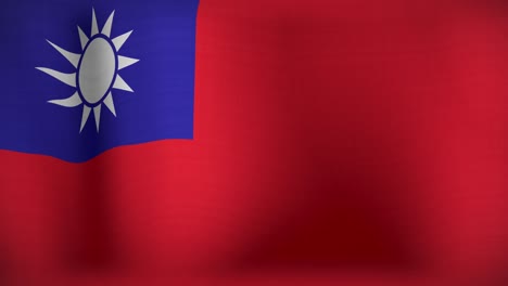 Animation-of-moving-and-floating-flag-of-taiwan