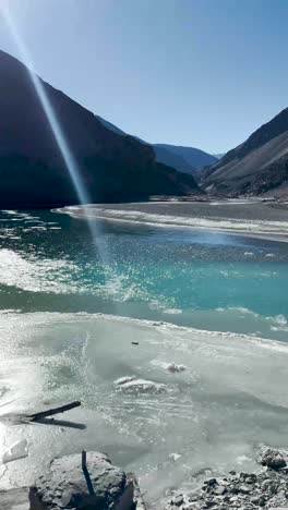 beautiful landscape of the lake at himalayas