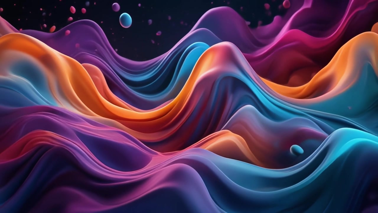 Movimento fluido astratto con onde vibranti e colorate.