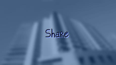 animation of share text over cityscape