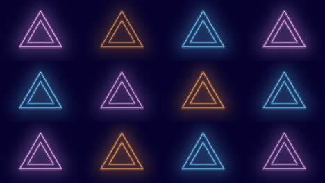 Triangles pattern with pulsing neon led light