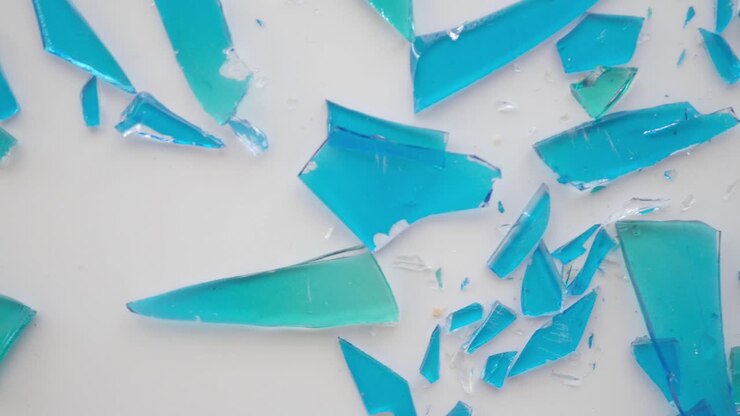 Broken Pieces of Blue Candy Glass