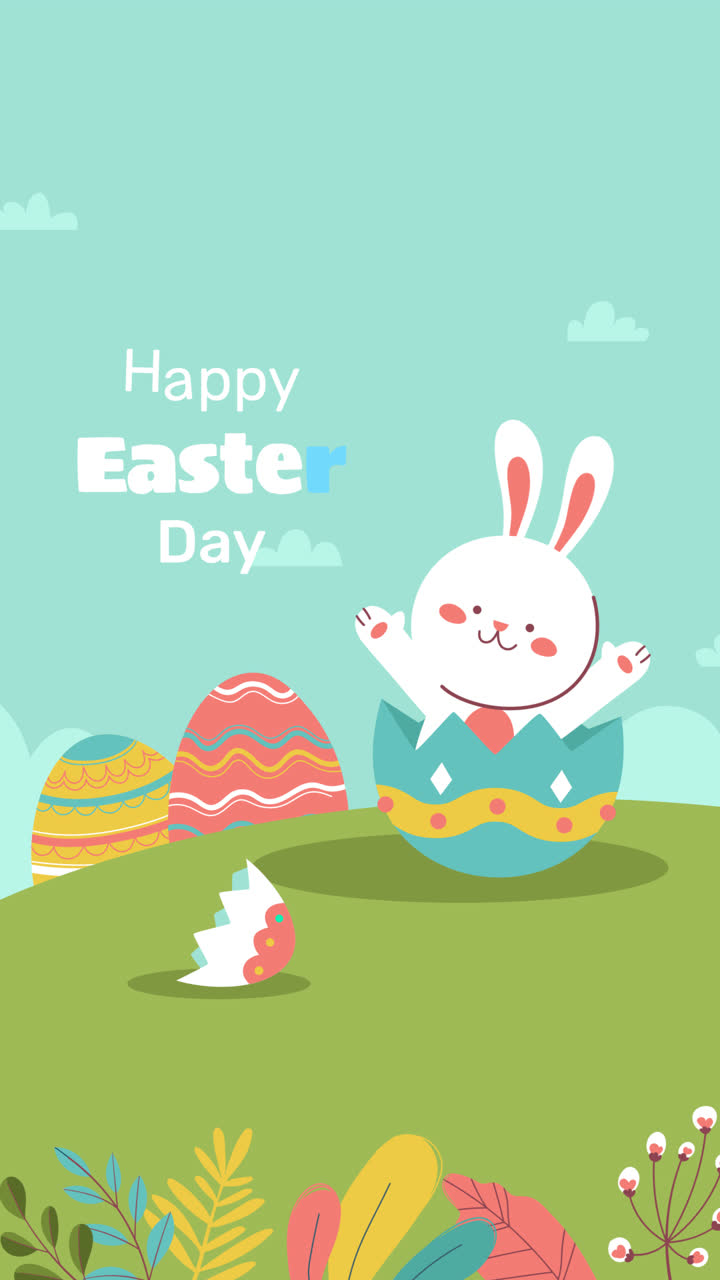 달 안의 행복한 부활절 토끼