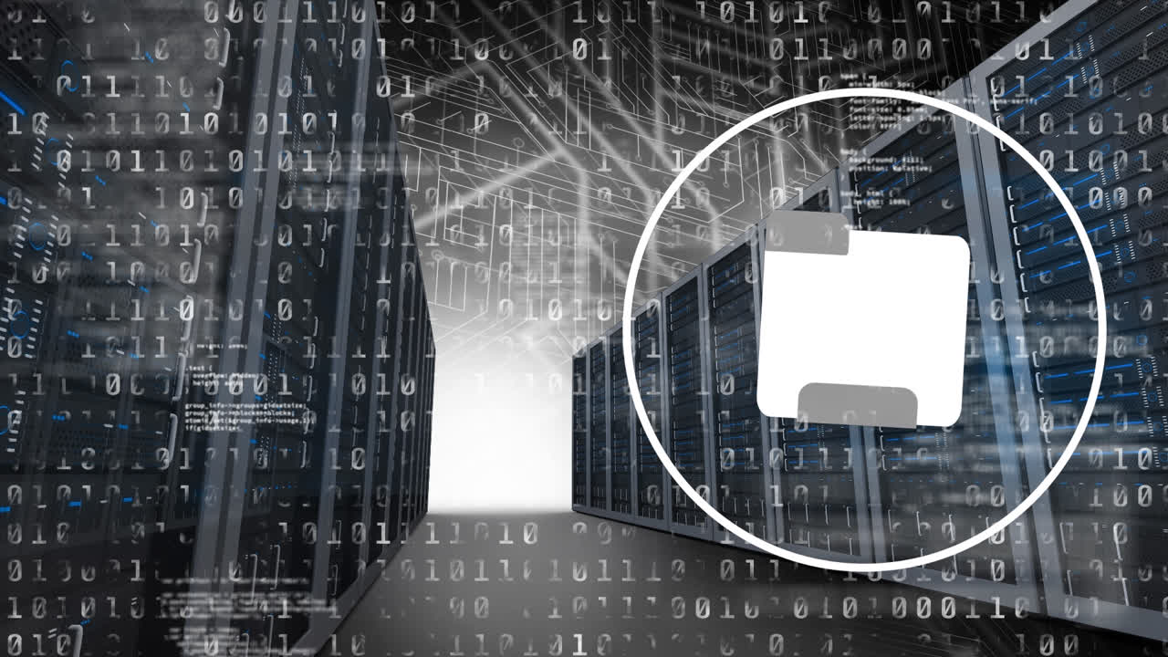 디지털 아이콘의 애니메이션, 바이너리 코딩 및 데이터 처리