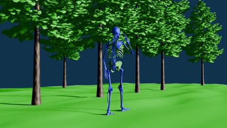 sKeleton talking on mobile phone 