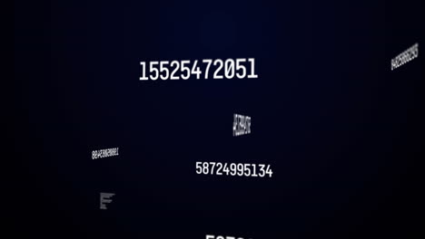 animación del procesamiento de números en fondo negro