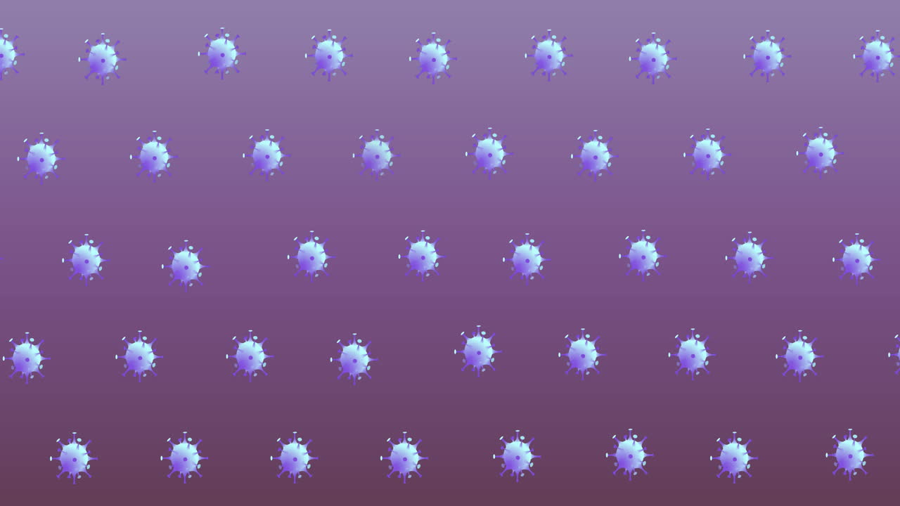분홍색 배경에 있는 바이러스 세포의 애니메이션
