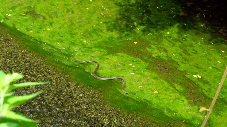 In the summer it is very common to see snakes in different rivers in Tokyo, Japan