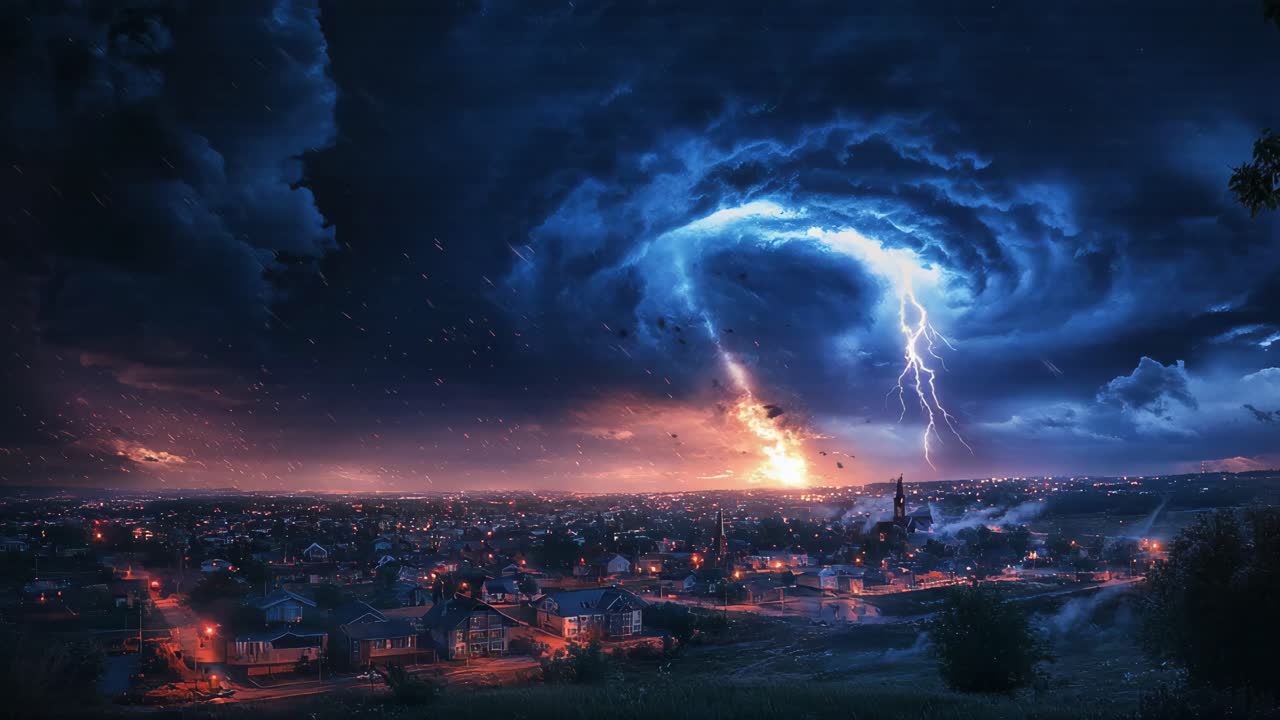 Epic Storm Over Town