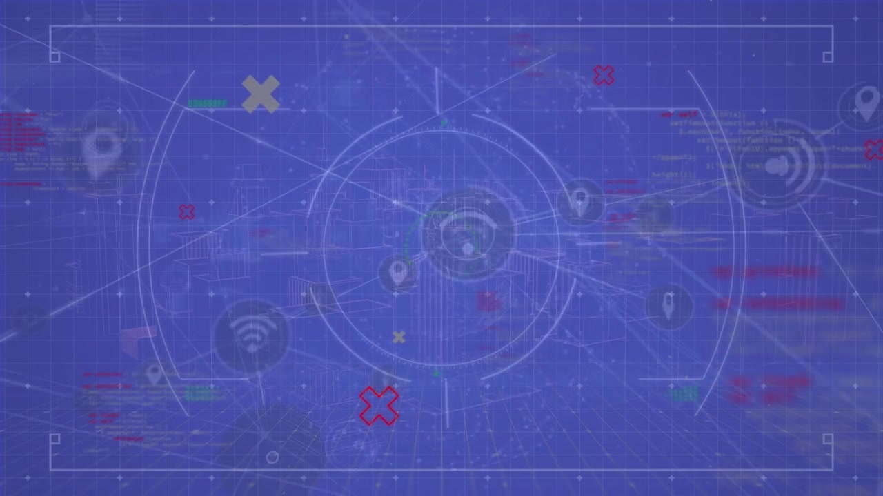Animation of scope scanning with data processing over network of connections