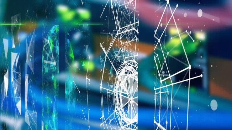 Network of connections against colorful background