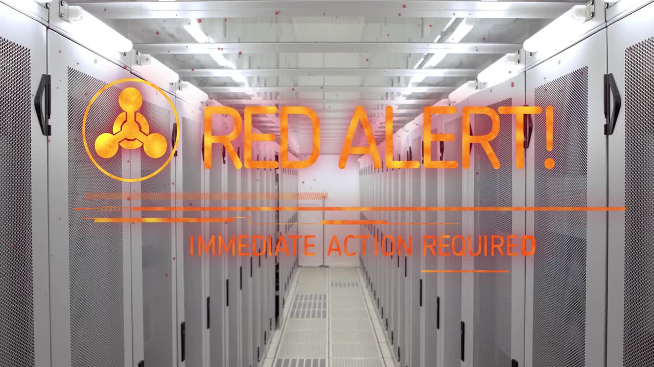 서버  ⁇  위의 빨간 경보 텍스트와 기호의 애니메이션