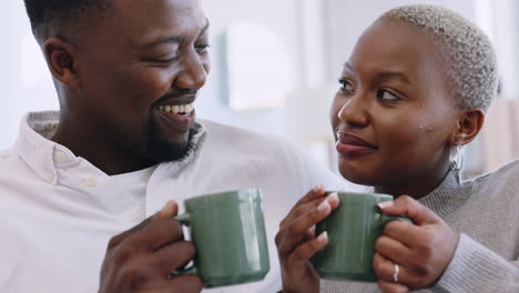 Coffee,-couple-and-toast-with-a-black-woman