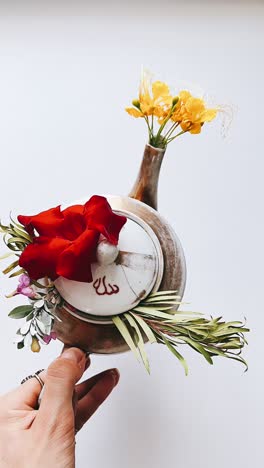 floral decorated teapot