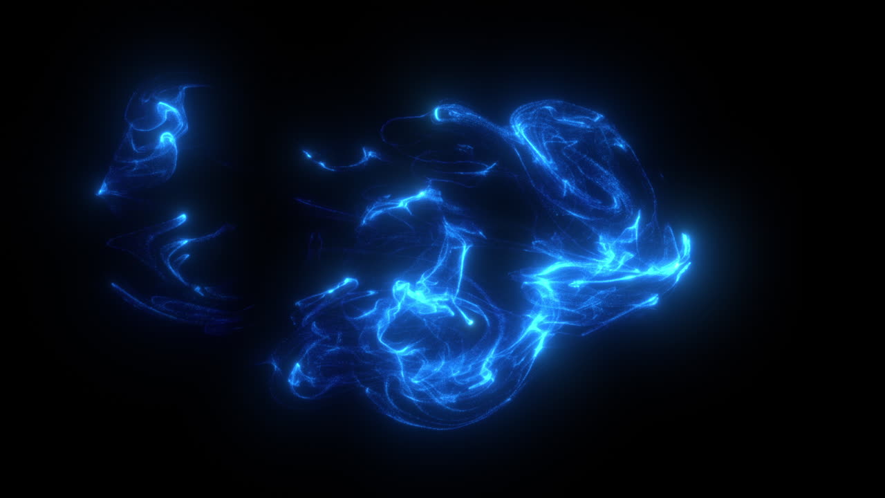 Abstract Glowing Blue Energy Particles