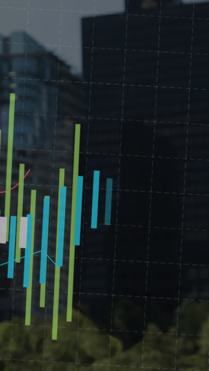 animación del procesamiento de datos sobre el paisaje urbano