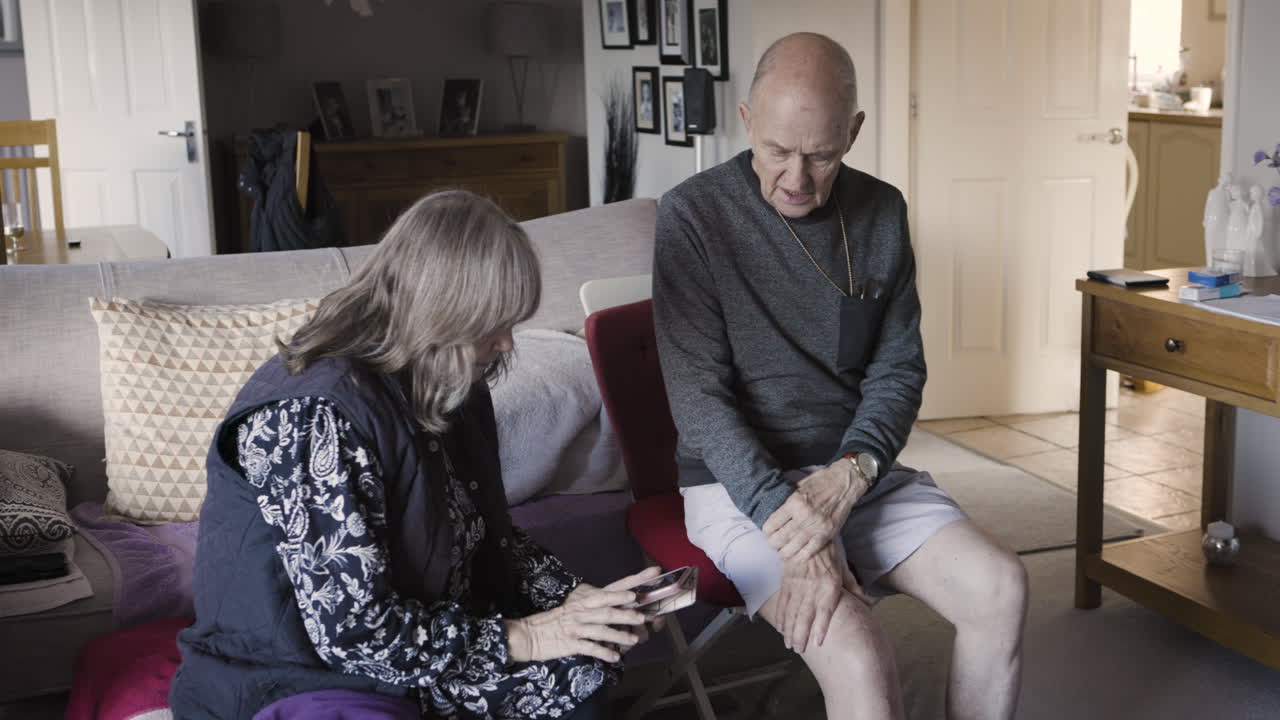 Elderly couple indoors