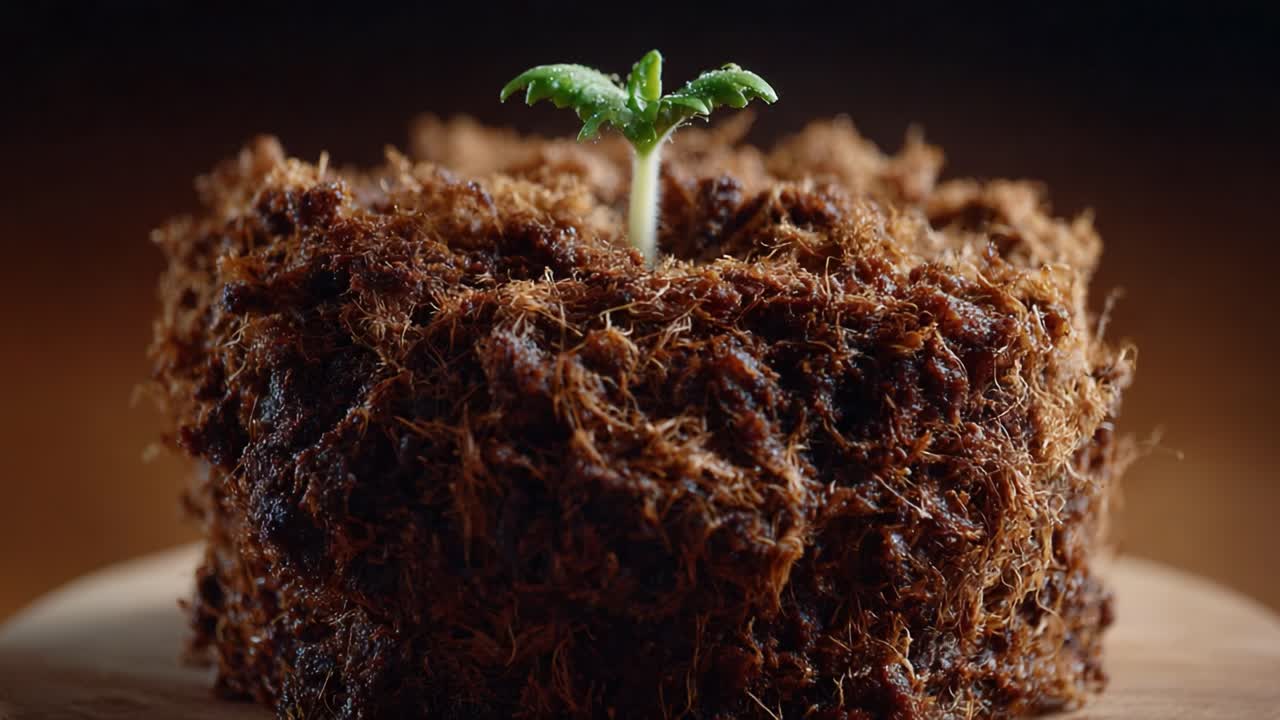 A Delicate Seedling Emerges from Rich, Moist Soil in a Natural Setting, Symbolizing Growth, Renewal, and the Beauty of Nature's Lifecycle