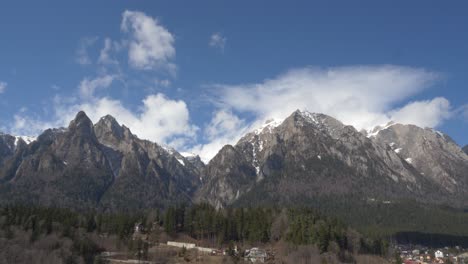 rocky mountain landscape timelapse moving clouds in romania