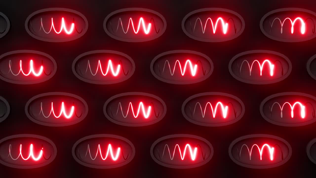 Red Neon Wave Pattern