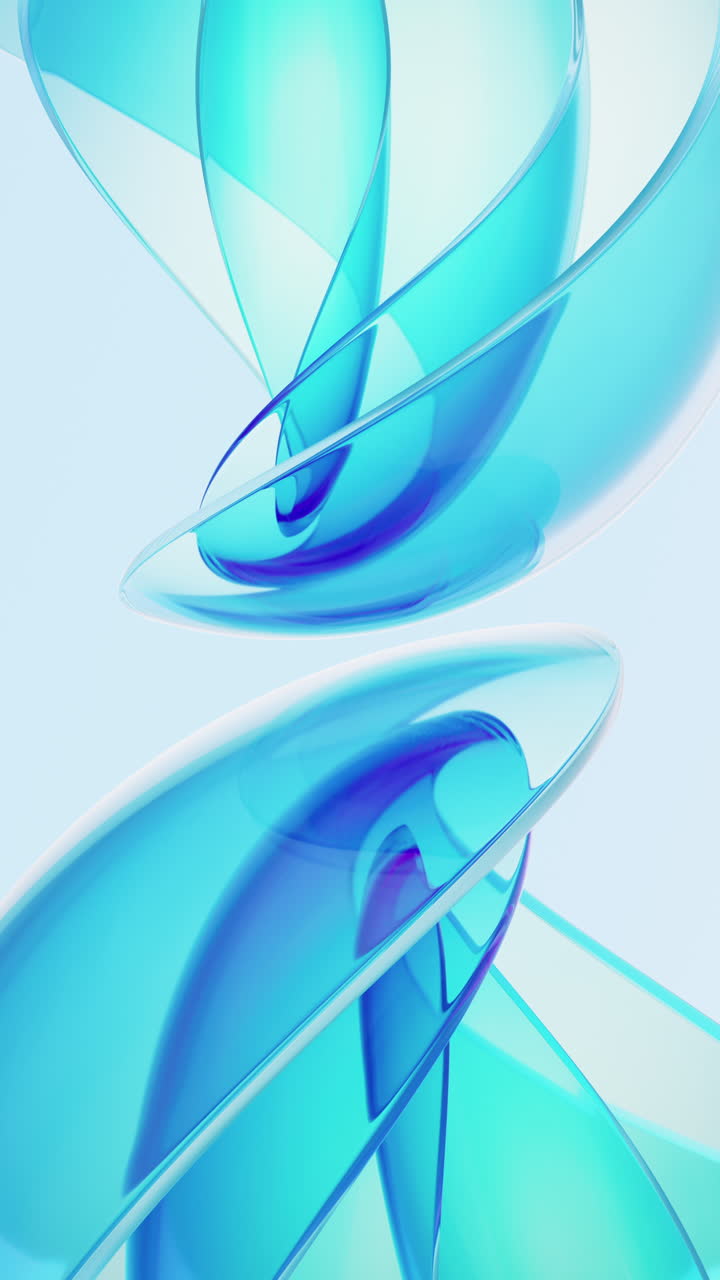 Gradient transparent curve glass, 3d rendering.