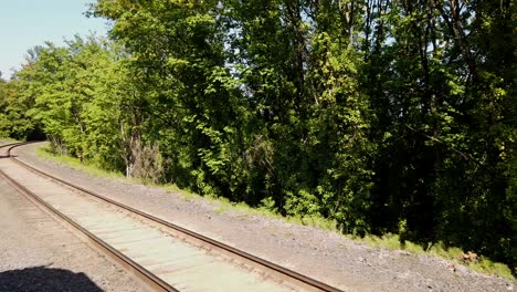 train tracks along the willamette vintage trolley