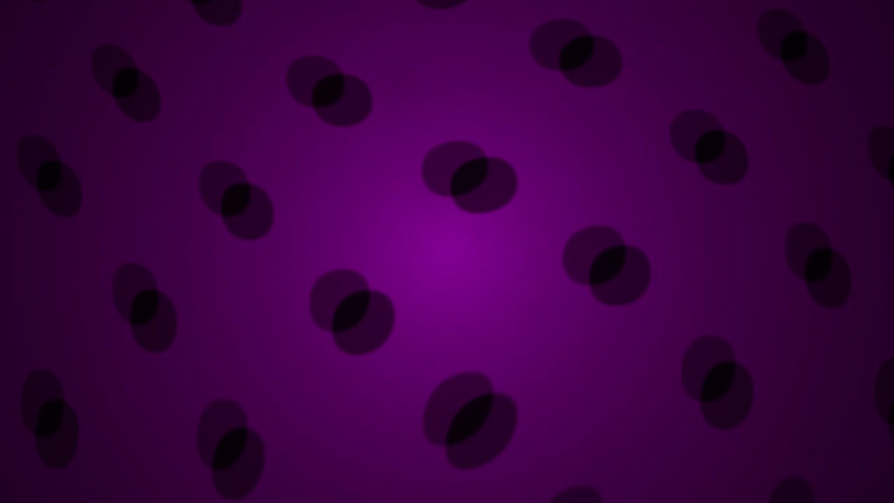 Sfondo astratto con pois neri in movimento su gradiente viola