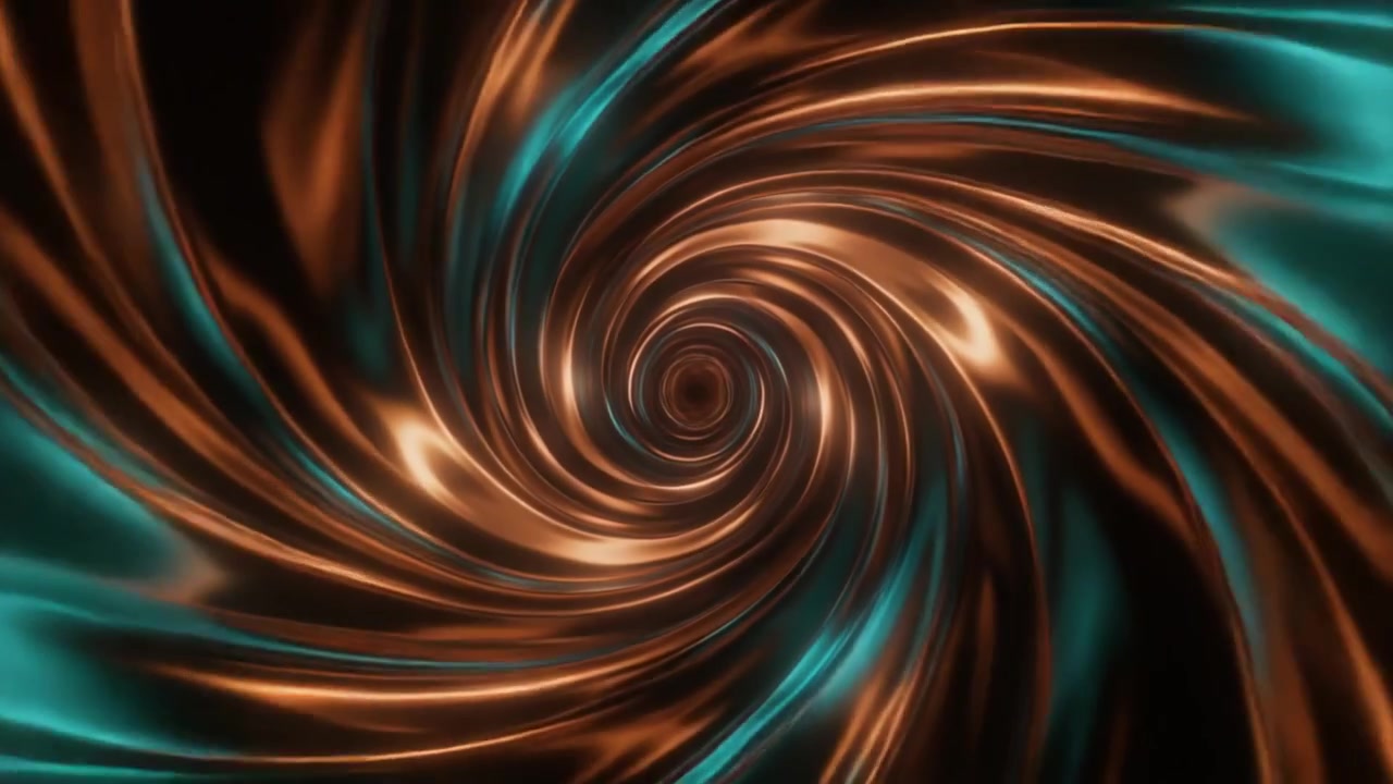 Texture Liquida Metallica Astratta e Vorticosa nei Toni Rame e Verde Acqua