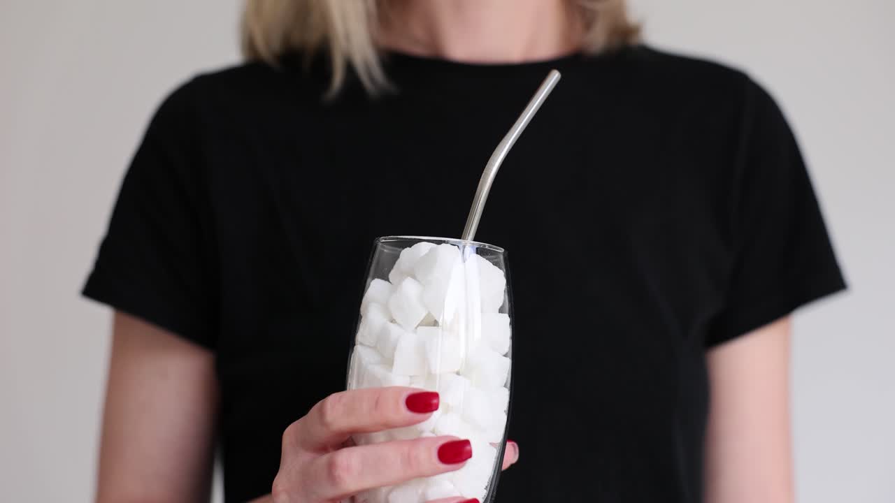 Glass full of sugar cubes