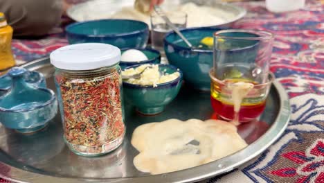 Over-fermentation-bubble-of-bakery-material-bread-making-local-people-traditional-flat-bread-pizza-process-cheese-and-wheat-flour-bakery-outside-terrace-rural-area-country-side-delicious-Persian-bread