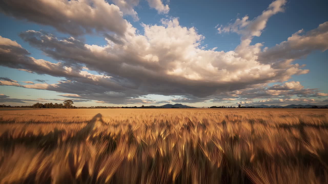 Golden Wheat Field Under Dramatic Sky