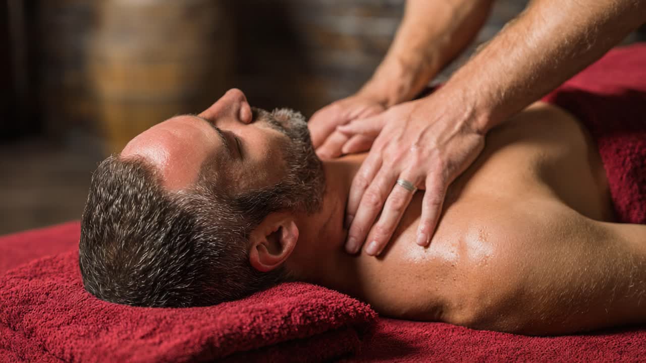 Relaxing Massage Session Focused on Therapeutic Techniques to Alleviate Tension and Promote Wellness in a Calm and Inviting Environment