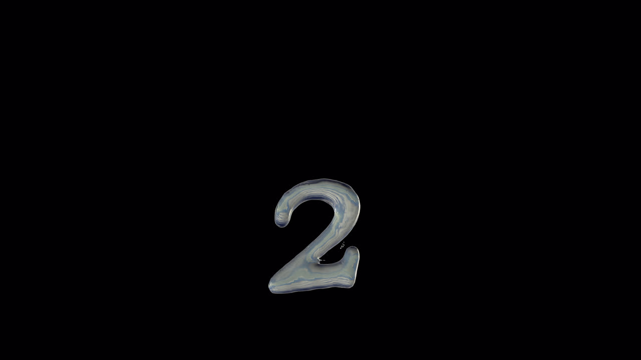 Liquid Number 2 Melting on Transparent Background