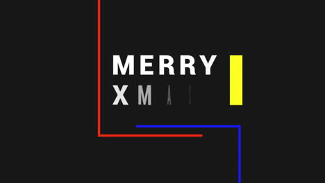 Texto-Moderno-De-Feliz-Navidad-Con-Líneas-En-Degradado-Negro